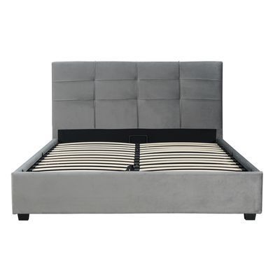 Ліжко двоспальне оксамитове 140x200 MEBEL ELITE TINGA Velvet Сірий фотографія
