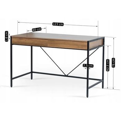 Письменный стол MEBEL ELITE ALLY 123 см Орех / Черный фотография