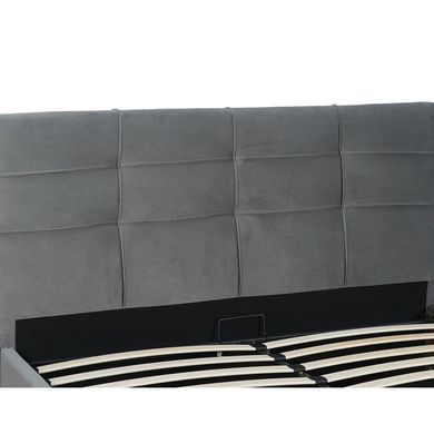 Ліжко двоспальне оксамитове 140x200 MEBEL ELITE TINGA Velvet Сірий фотографія