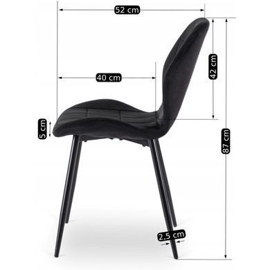 Стул бархатный MEBEL ELITE IRYS Velvet Черный фотография