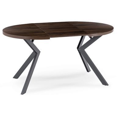 Стіл розкладний круглий MEBEL ELITE LUKAS 100(250)х100 см Горіх/чорний фотографія