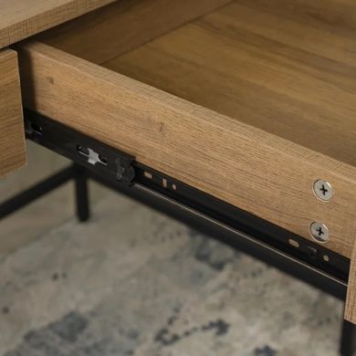 Письменный стол MEBEL ELITE ALLY 123 см Орех / Черный фотография