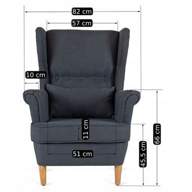 Кресло мягкое бархатное с подставкой для ног MEBEL ELITE EVAN 2 Серый фотография