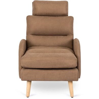 Кресло мягкое с подставкой для ног MEBEL ELITE HENRY ткань Коричневый фотография