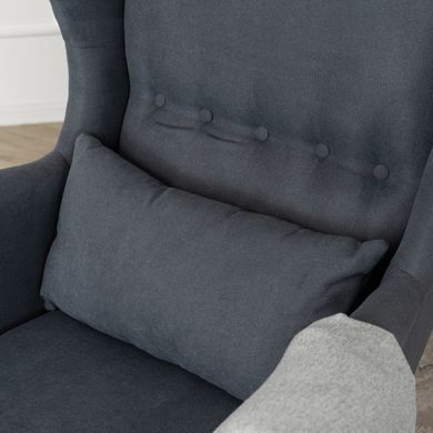 Кресло мягкое бархатное с подставкой для ног MEBEL ELITE EVAN 2 Серый фотография