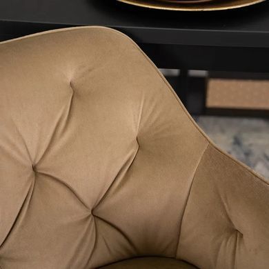 Барный стул бархатный MEBEL ELITE SALEM Velvet бежевый / золотой фотография