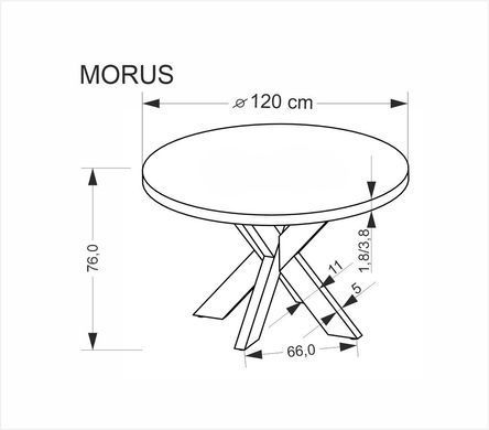 Стіл MORUS Halmar 120x120 Натуральний фотографія