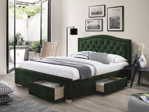 Кровать ELECTRA Velvet Signal 160x200 Зеленый фотография