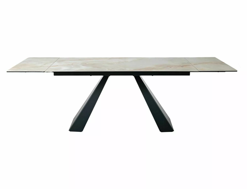Стол Обеденный SALVADORE CERAMIC BEIGE ONICE 160(240)X90 Signal Бежевый глянец / Черный Мат фотография