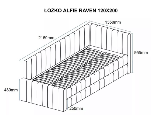 Ліжко ALFIE RAVEN Signal 120x200 Беж фотографія