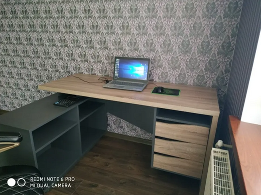 Стол компьютерный CONNECT 3 L Intarsio Левый Дуб Сонома / Антрацит фотография