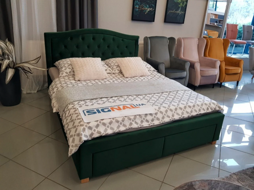 Кровать ELECTRA Velvet Signal 160x200 Зеленый фотография