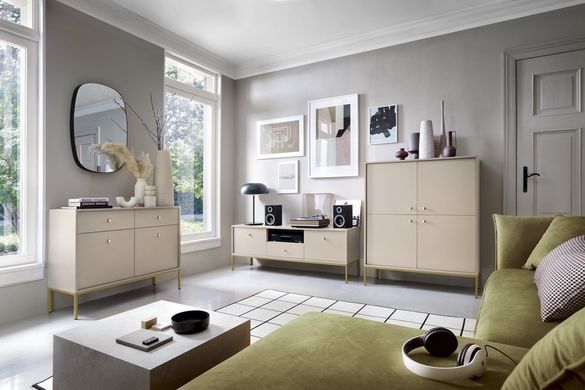 Стол туалетный Perfect Home Мона/Mona с 2 ящиками и золотыми ножками MT104 Кашемир фотография