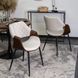 Стілець оксамитовий MEBEL ELITE DAKOTA Velvet бежевий / горіховий