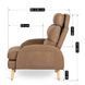 Кресло мягкое с подставкой для ног MEBEL ELITE HENRY ткань Коричневый