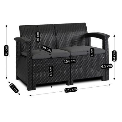Комплект садових меблів MEBEL ELITE COLUMBIA Чорний