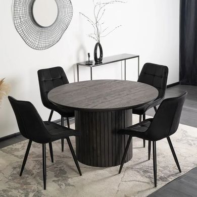 Стол круглый раскладной MEBEL ELITE CHARLES 120(160)х120 см Черный фотография
