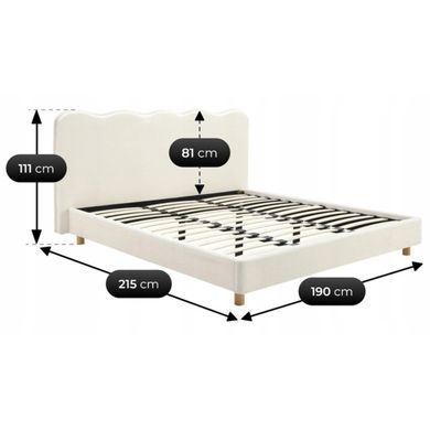 Кровать двуспальная MEBEL ELITE IZMIR 180x200 см Кремовый Букле фотография