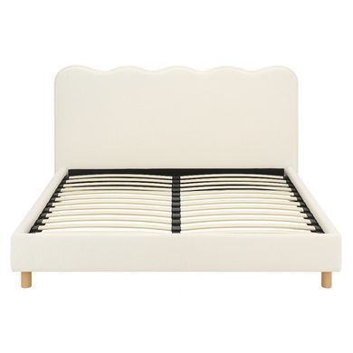 Кровать двуспальная MEBEL ELITE IZMIR 180x200 см Кремовый Букле фотография