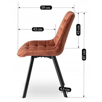 Стул бархатный MEBEL ELITE RICK Velvet, Рыжий фотография