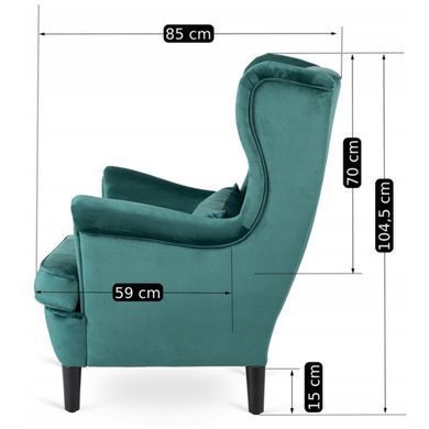 Крісло м'яке оксамитове MEBEL ELITE KLARIS 2 Velvet Зелений фотографія