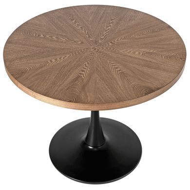 Комплект стіл MEBEL ELITE LINO 100х100 см Горіх / Чорний +4 стільці OHIO 2 чориний / горіховий фотографія