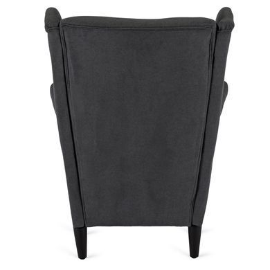 Кресло мягкое бархатное с подставкой для ног MEBEL ELITE EVAN 2 Черный фотография