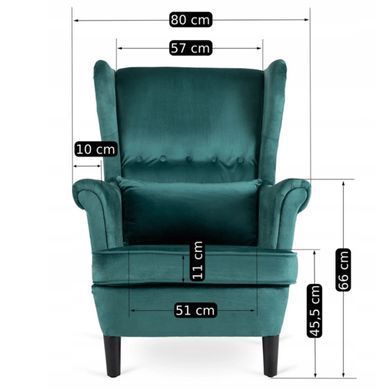 Крісло м'яке оксамитове MEBEL ELITE KLARIS 2 Velvet Зелений фотографія