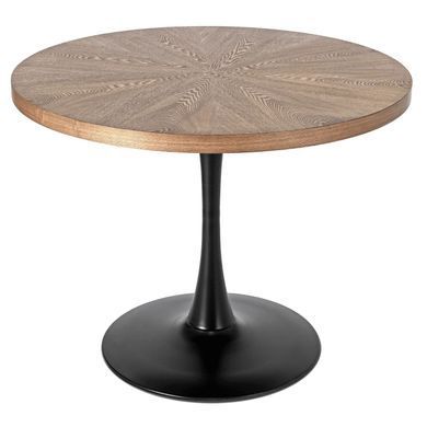 Комплект стіл MEBEL ELITE LINO 100х100 см Горіх / Чорний +4 стільці OHIO 2 чориний / горіховий фотографія