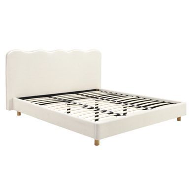Кровать двуспальная MEBEL ELITE IZMIR 180x200 см Кремовый Букле фотография