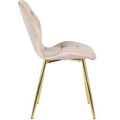 Стілець оксамитовий MEBEL ELITE LUCKY Velvet Кремовий / Золотий фотографія