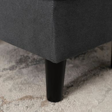 Кресло мягкое бархатное с подставкой для ног MEBEL ELITE EVAN 2 Черный фотография