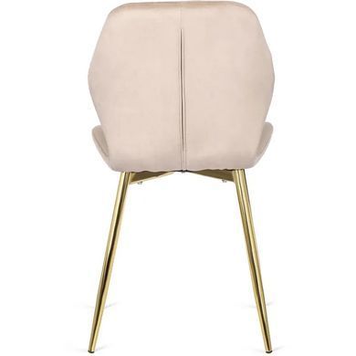 Стілець оксамитовий MEBEL ELITE LUCKY Velvet Кремовий / Золотий фотографія
