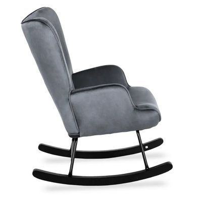 Крісло-гойдалка оксамитове MEBEL ELITE ELIS Velvet Сірий фотографія