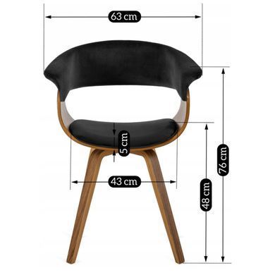 Комплект стіл MEBEL ELITE LINO 100х100 см Горіх / Чорний +4 стільці OHIO 2 чориний / горіховий фотографія