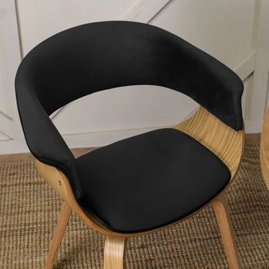 Стул бархатный MEBEL ELITE GARY Velvet, Золотой дуб / Черный фотография