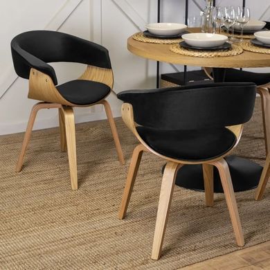 Стул бархатный MEBEL ELITE GARY Velvet, Золотой дуб / Черный фотография