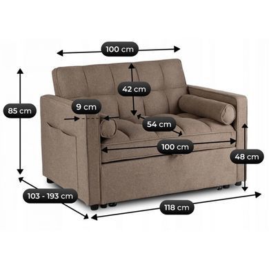 Кресло раскладное MEBEL ELITE CORRA Коричневый фотография