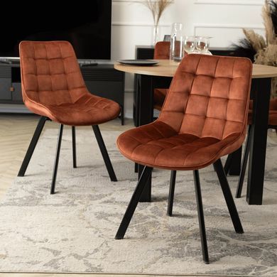 Стул бархатный MEBEL ELITE RICK Velvet, Рыжий фотография