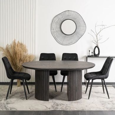 Стол круглый раскладной MEBEL ELITE CHARLES 120(160)х120 см Черный фотография