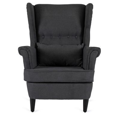 Кресло мягкое бархатное с подставкой для ног MEBEL ELITE EVAN 2 Черный фотография