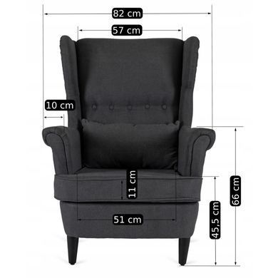 Кресло мягкое бархатное с подставкой для ног MEBEL ELITE EVAN 2 Черный фотография