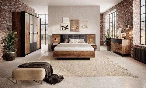 Спальня Perfect Home Милтон / Milton Каштан/антрацит фотография