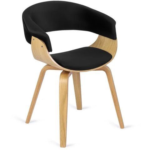 Стул бархатный MEBEL ELITE GARY Velvet, Золотой дуб / Черный фотография