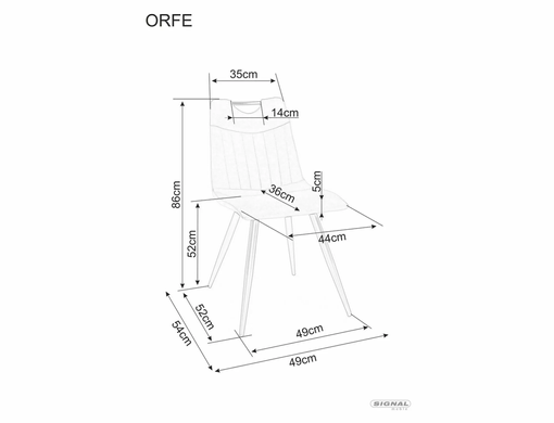 Стілець ORFE Sztruks Signal Карі фотографія