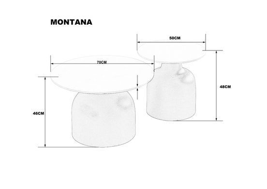 Комплект журнальних столиків MONTANA Intarsio 70x70 білий глянець/чорний фотографія