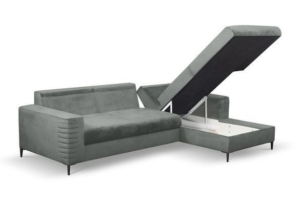 Диван кутовий розкладний COLLIN на ніжках Perfect Home Польща Синій фотографія
