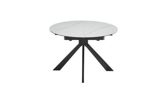 Стол раскладной АСТИ Prestol 110(140)х110 Керамика Белый Глянец / Черный фотография