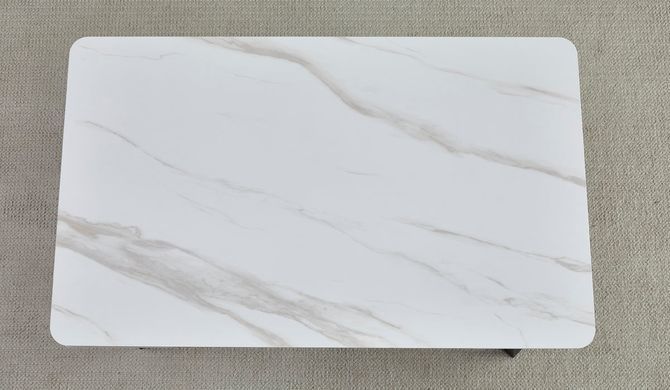 Стіл розкладний MADRID CERAMIC Intarsio 140(200)*85 Білий Глянець Чорний фотографія