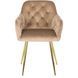 Стілець оксамитовий MEBEL ELITE RAYA Velvet бежевий / золотий
